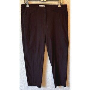 NANETTE‎ LEPORE Womens Maroon Dark Purple Stretch Pants Size 12 Business Career